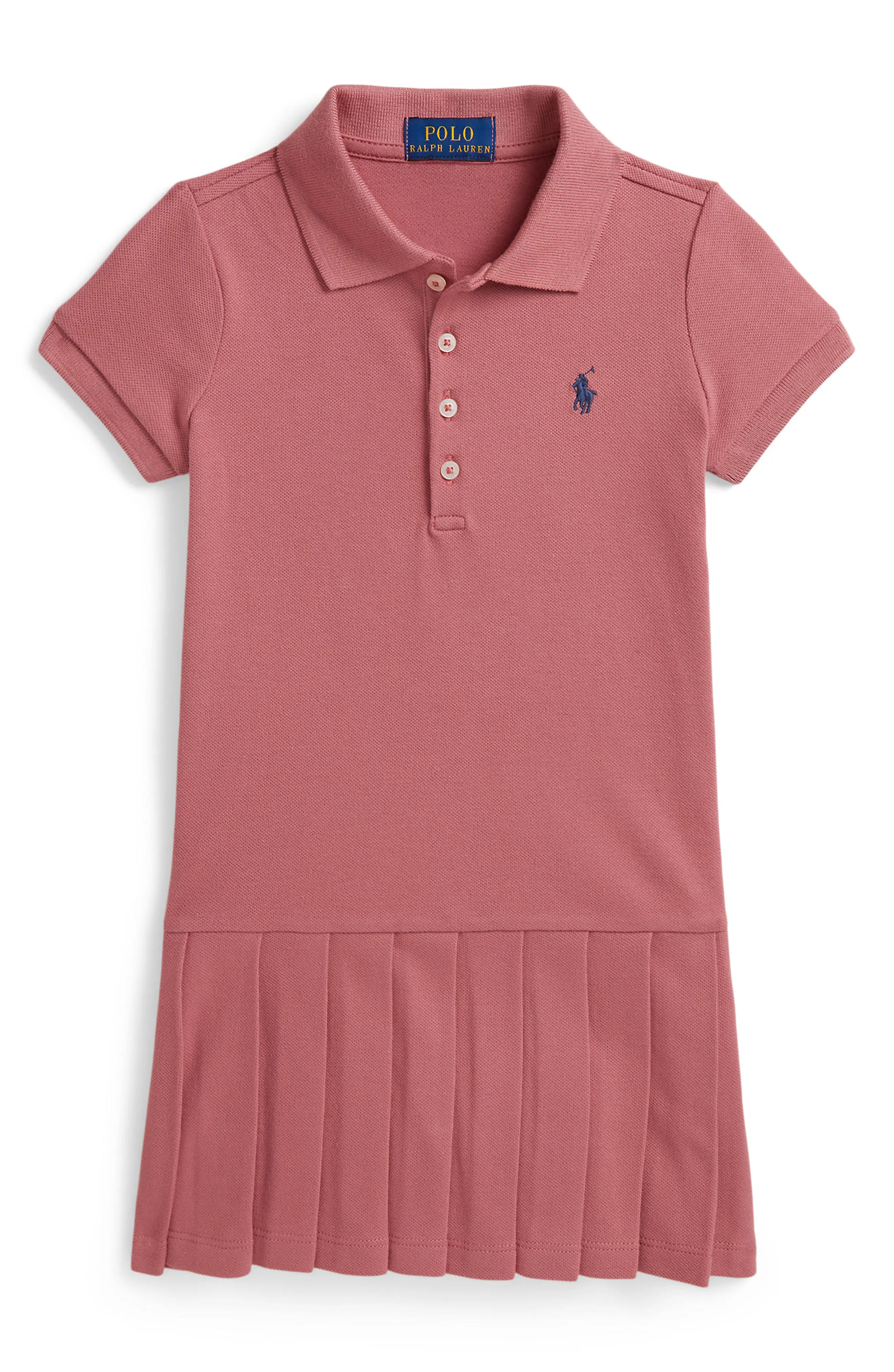 Polo Ralph Lauren Kids' Stretch Mesh Pleated Polo Dress (Women) | Nordstrom | Nordstrom