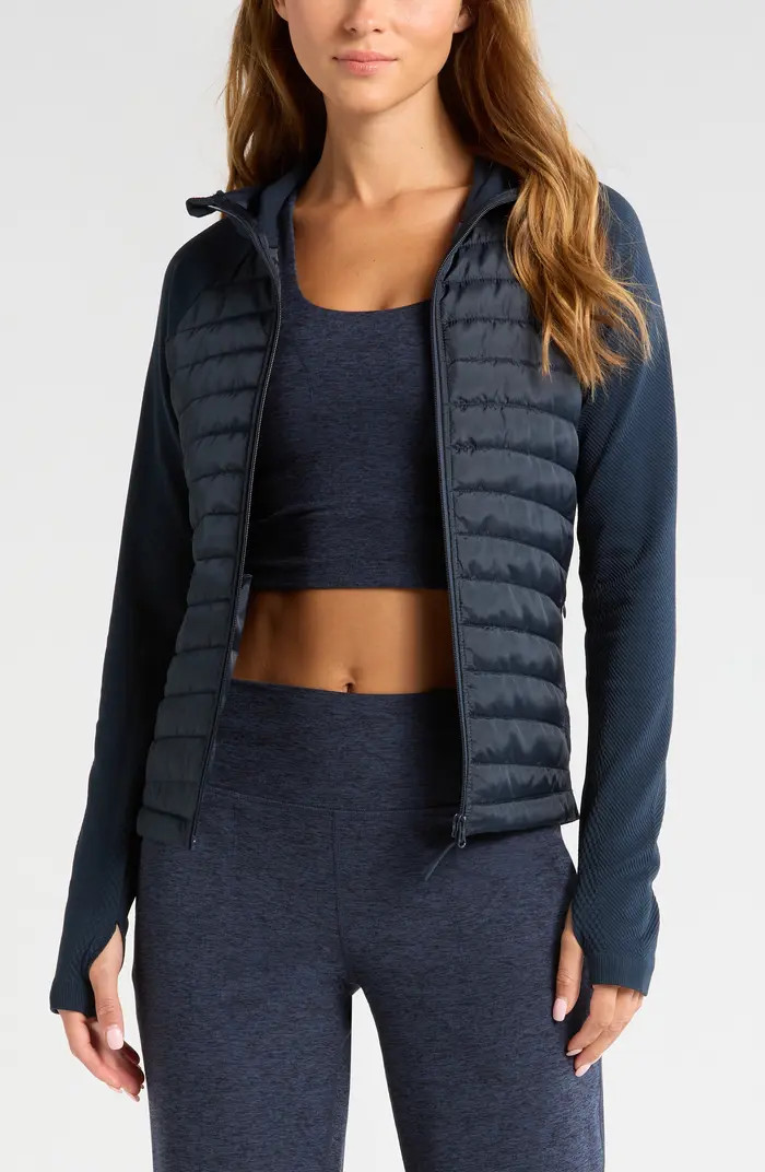 Seamless Mixed Media Puffer Jacket | Nordstrom