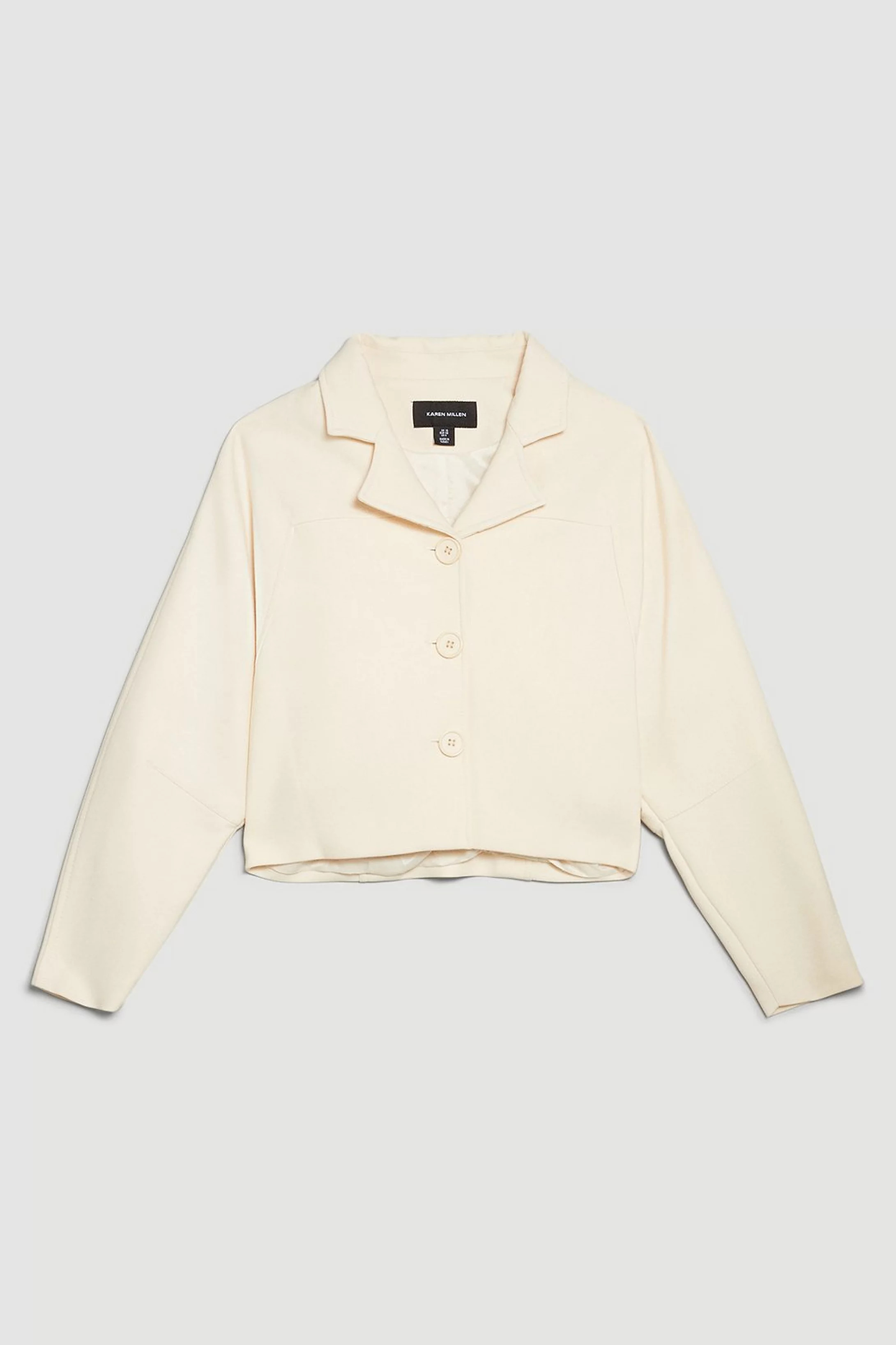 Compact Stretch Rounded Sleeve Jacket | Karen Millen UK + IE + DE + NL