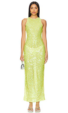 Lovers and Friends Erin Sequin Maxi Dress in Lime Green Sequin from Revolve.com | Revolve Clothing (Global)