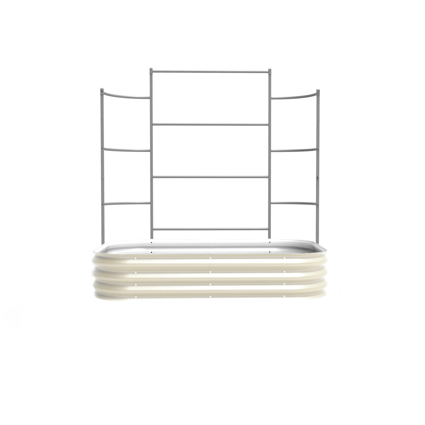 11" Tall 6 In 1 Modular Metal Outdoor Raised Garden Bed With Trellis | Wayfair North America