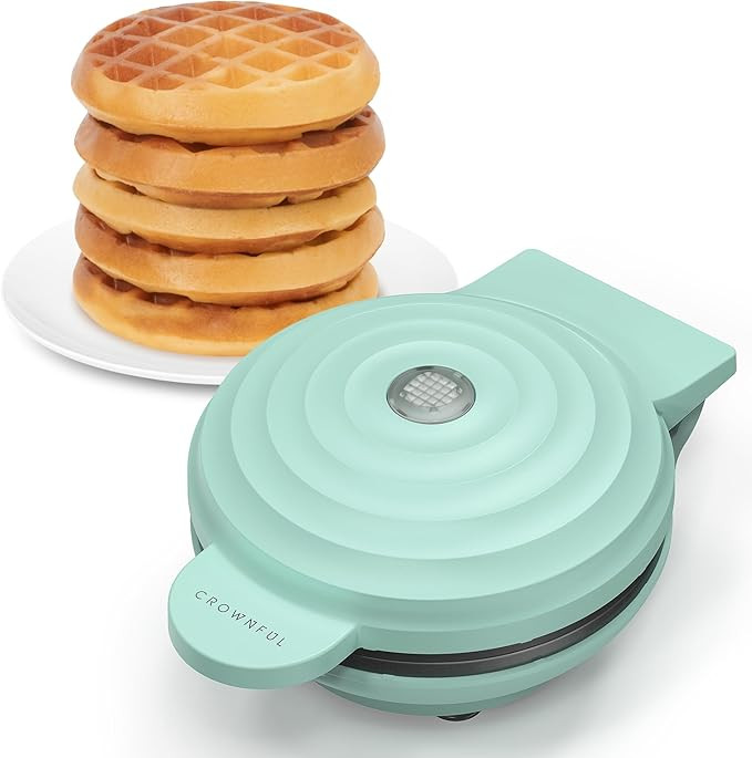 CROWNFUL Mini Waffle Maker, 4" Chaffle Maker with Compact Design, Easy to Clean, Non-Stick Surfac... | Amazon (US)