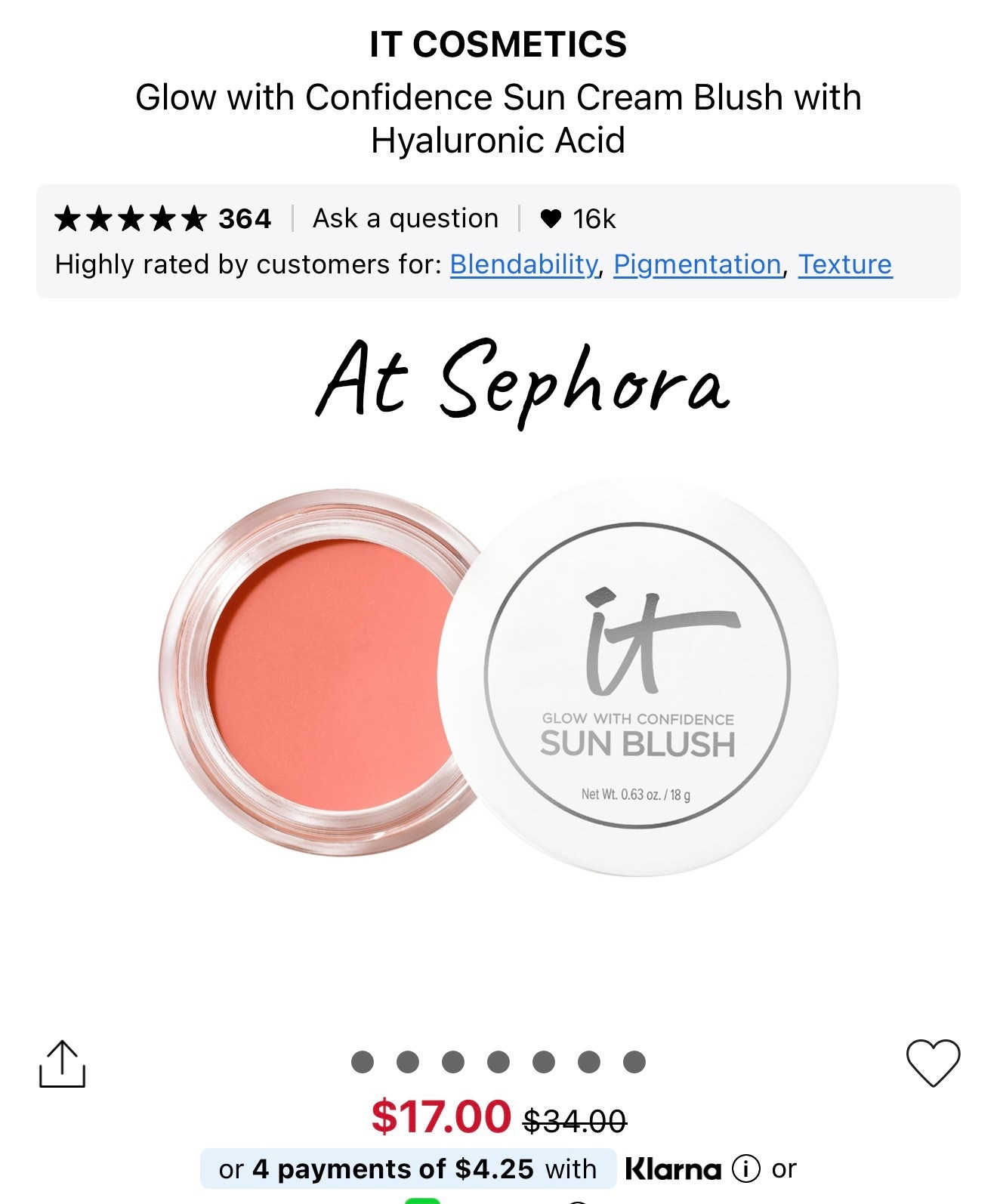 It cosmetics cream blush
Sephora spring sale
