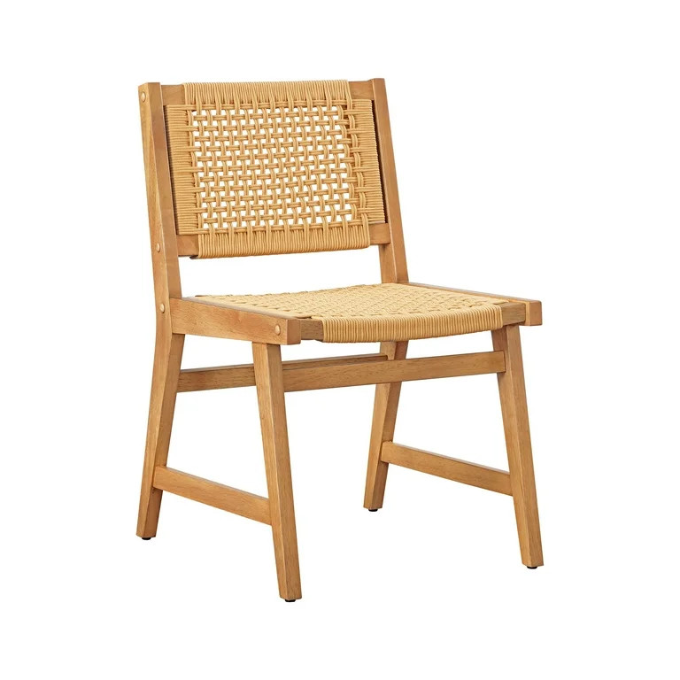 Better Homes & Gardens Vista Woven Coastal Dining Chairs, Light Honey, Set of 2 | Walmart (US)