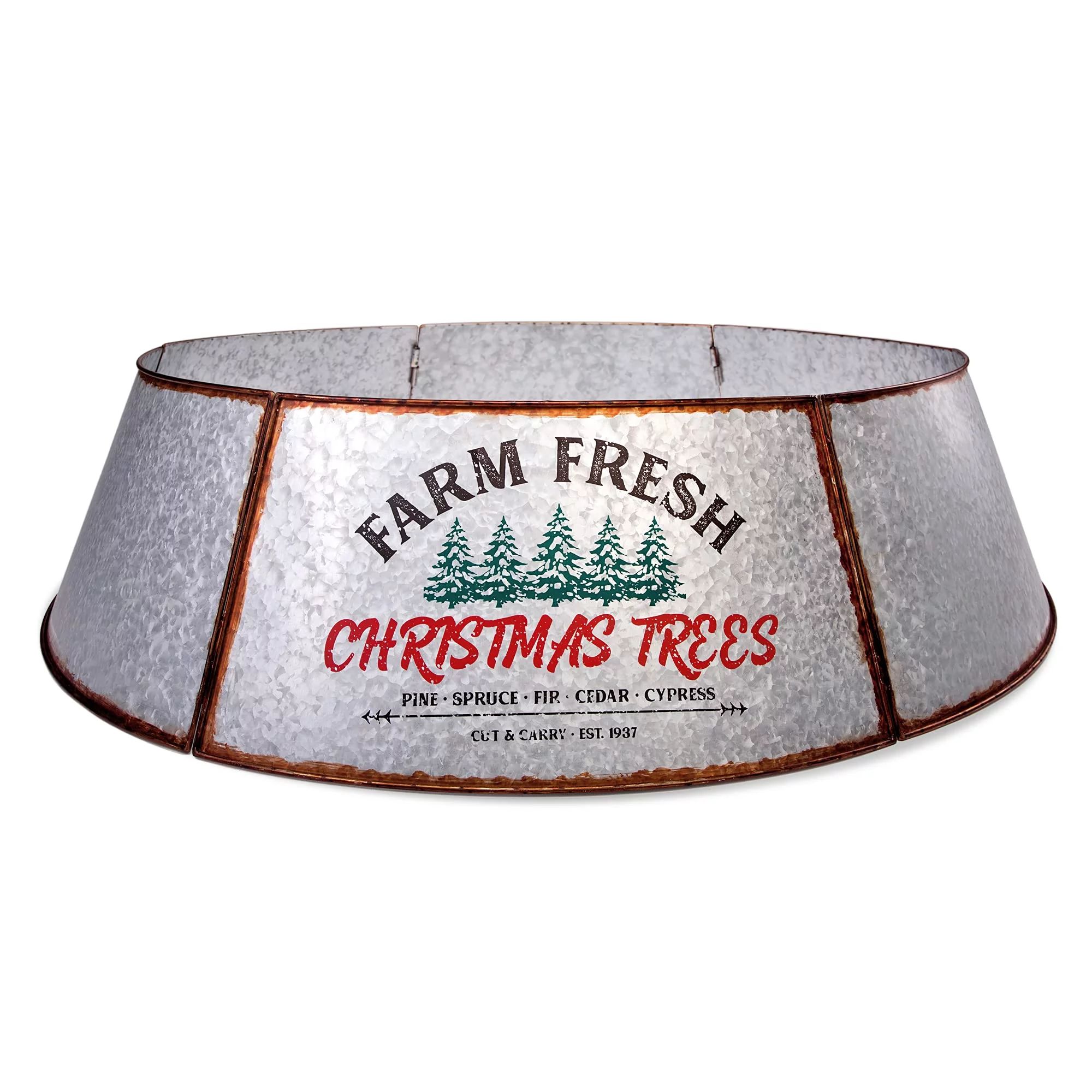 Galvanized Tree Collar - Large To Small Christmas Tree. Adjustable Metal Skirt, Christmas - Walma... | Walmart (US)