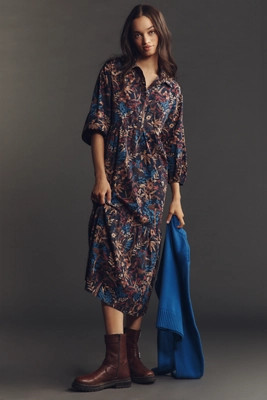 The Bettina Tiered Shirt Dress by Maeve | Anthropologie (US)