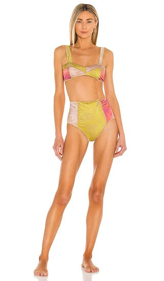 Blossom Colore High Waisted Bikini Set in Multi Lemon | Revolve Clothing (Global)