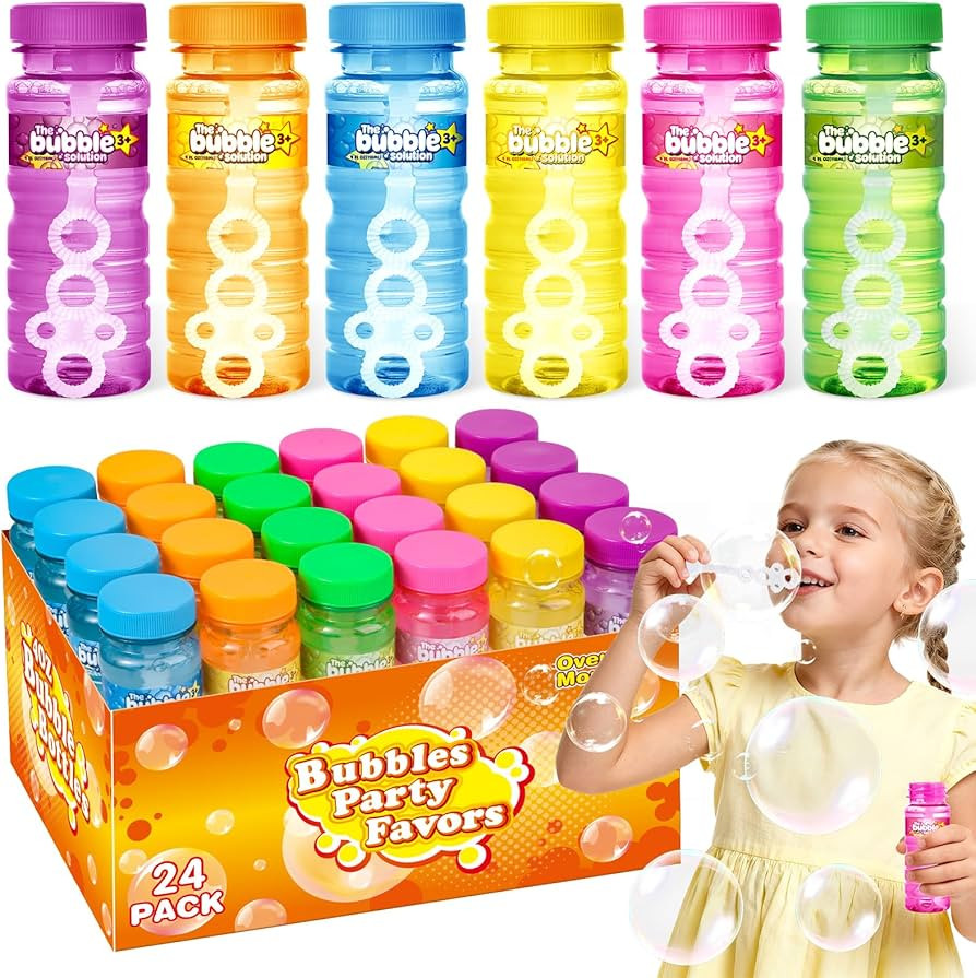 AuroTops 24 PCS Bubble Bottles with Wand Assortment for Kids,Bubble Solution Summer Toys for Kids... | Amazon (US)