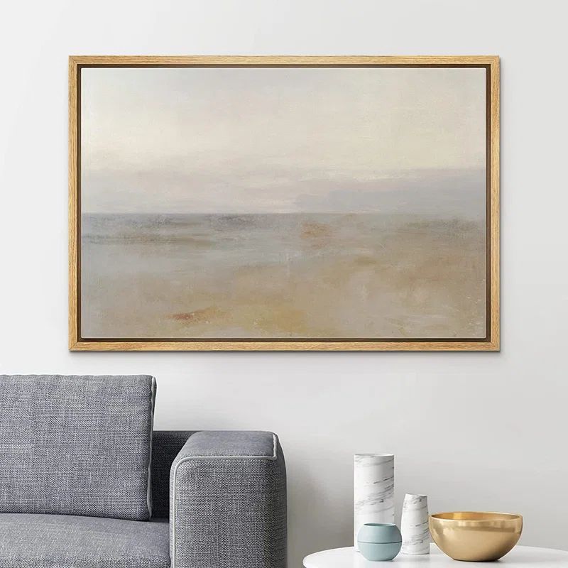 SIGNLEADER Framed Canvas Print Wall Art Pastel Watercolor Brown Sky Landscape Abstract Shapes Ill... | Wayfair North America