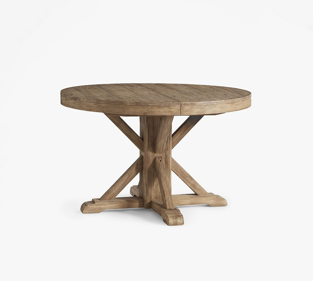 Benchwright Round Pedestal Extending Dining Table, Seadrift, 48" - 72" L | Pottery Barn (US)