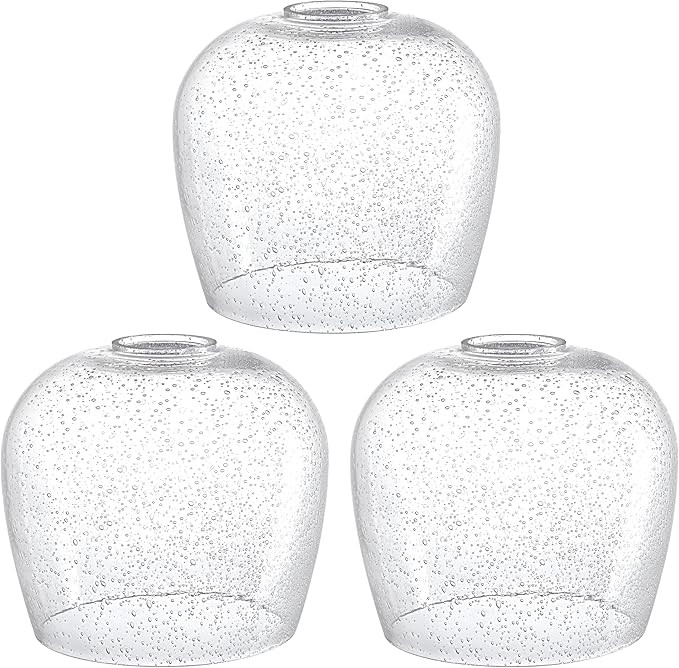 3 Pack 6.1 Inch Clear Seeded Glass Lamp Shade Pendant Ceiling Chandelier Wall Sconce Light Replac... | Amazon (US)