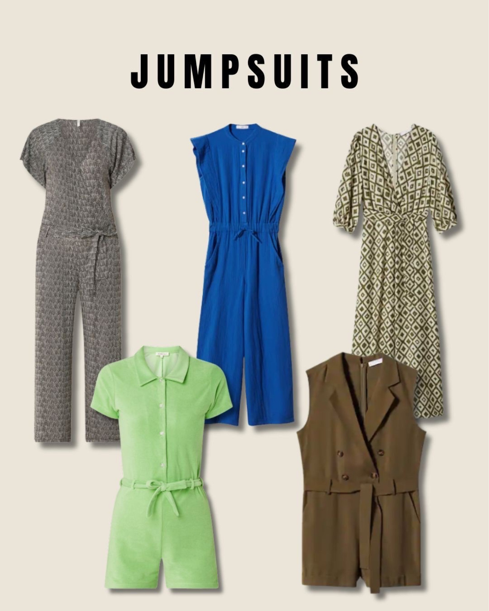 My top jumpsuit picks for this week 💚

outfit inspiration, summer outfit, playsuits, Love Stories, Terry straight for beach playsuit with tie belt, de Bijenkorf, Mango, jumpsuit with geometric print and bow, Summum Woman, straight fit jumpsuit with graphic print, new collection, khaki wrap jumpsuit with bow, textured jumpsuit with buttons, blue jumpsuit, Netherlands

#LTKSeasonal #LTKeurope #LTKstyletip