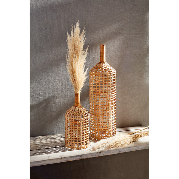 Mud Pie Woven Vases in Tan | Rattan | Mud Pie