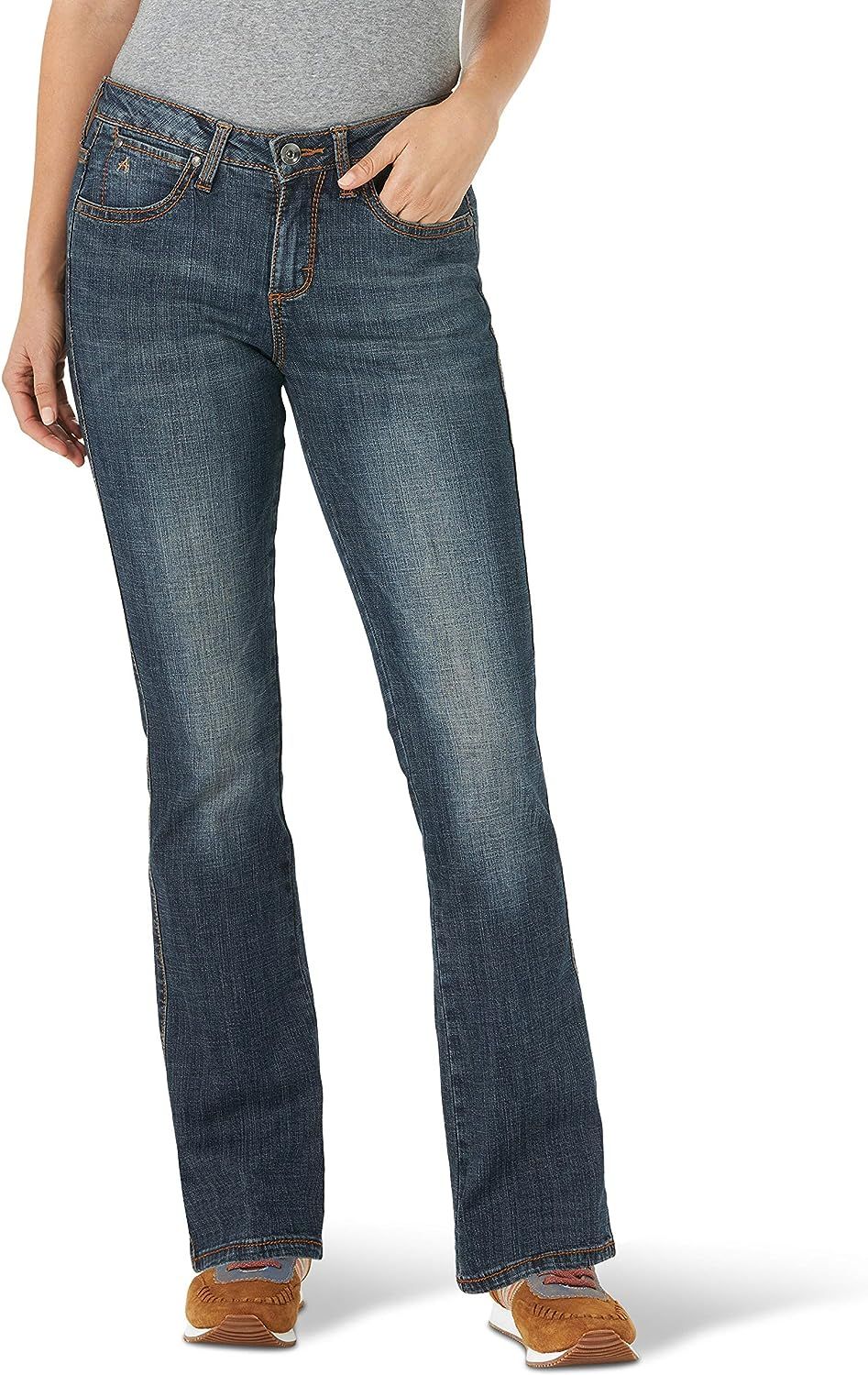 Wrangler Women's Aura Instantly Slimming Mid Rise Boot Cut Jean | Amazon (US)