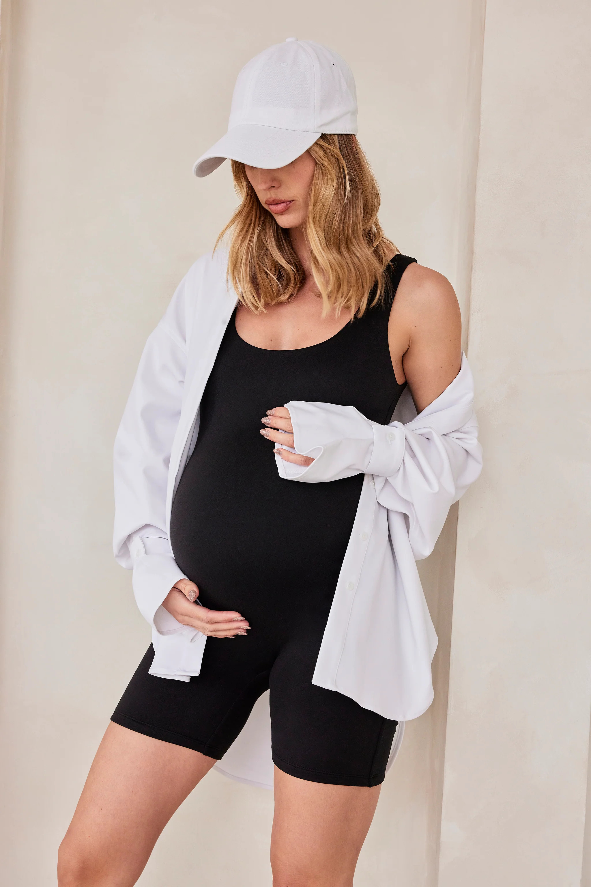 The Cindy | Shop Bike Short Maternity Unitard | BUMPSUIT | BUMPSUIT