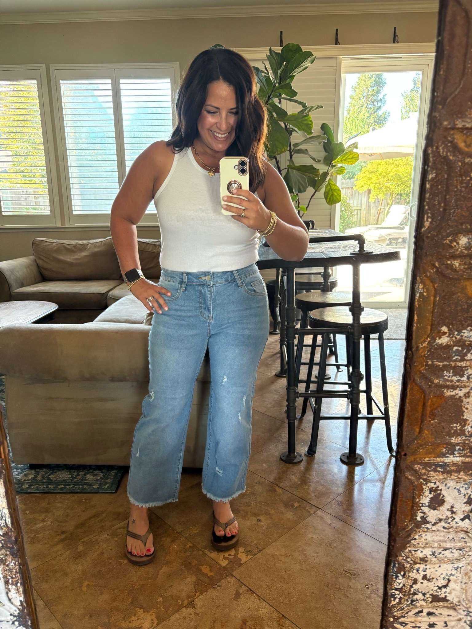 The perfect petite-friendly light wash jeans 👖✨ These Amazon straight leg jeans are SO good! I’m 5’2” wearing a size 4, and the cropped ankle length hits perfectly without needing to hem. I love the relaxed straight-leg fit, light blue wash, subtle distressing + raw hem for an easy casual look. Perfect with sandals, sneakers, Birkenstocks or a simple tank for an effortless everyday outfit. $35.98 right now!

Petite jeans | straight leg jeans | light wash jeans | cropped jeans | ankle jeans | distressed jeans | Amazon fashion | casual jeans | summer outfits | women’s jeans | petite fashion

#LTKOver40 #LTKPetite #LTKSaleAlert