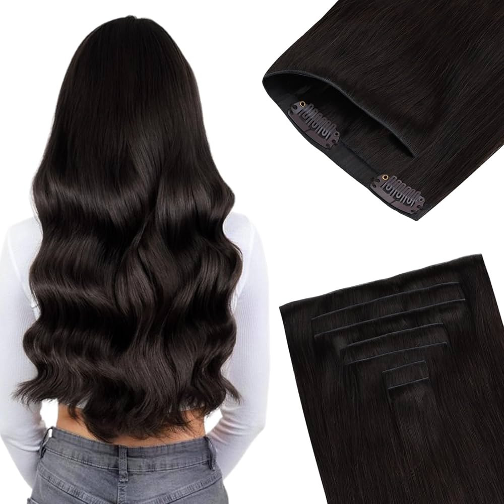 GOO GOO Invisi Edge Clip in Hair Extensions 18inch 130g 7Pcs Injected Seamless PU Clip in Hair Ex... | Amazon (US)