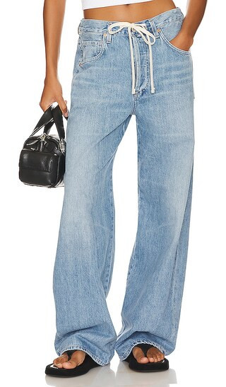 Citizens of Humanity Brynn Drawstring Trouser Jeans in Denim-Light. - size 24 | Revolve Clothing (Global)
