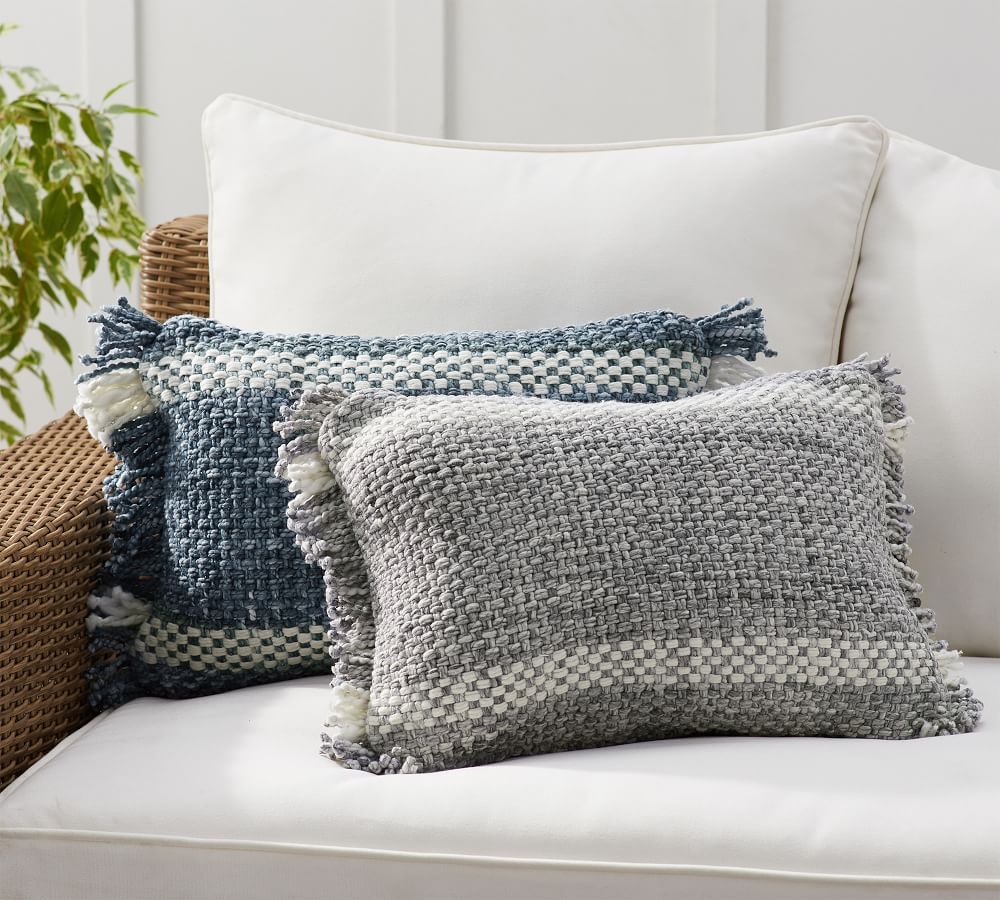 Ixora Eco-Friendly Textured Indoor/Outdoor Lumbar Pillow | Pottery Barn (US)