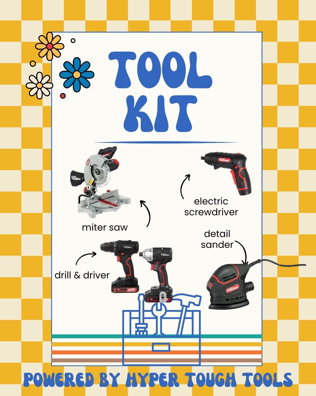 Ad

All the tools I use daily during my projects from hyper tough!

Miter saws drill and driver set electric screwdriver sander
