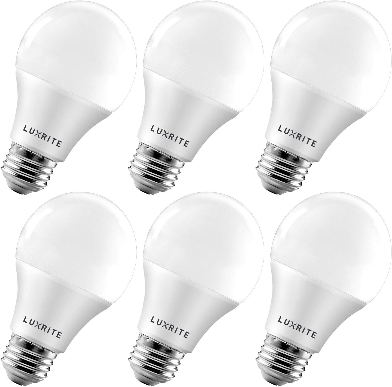 Luxrite A19 LED Bulb 60W Equivalent, 3000K Warm White, 800 Lumens, Dimmable Standard LED Light Bu... | Amazon (US)