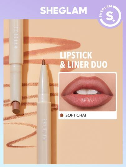 SHEGLAM Glam 101 Lipstick & Liner Duo-Soft Chai | SHEIN