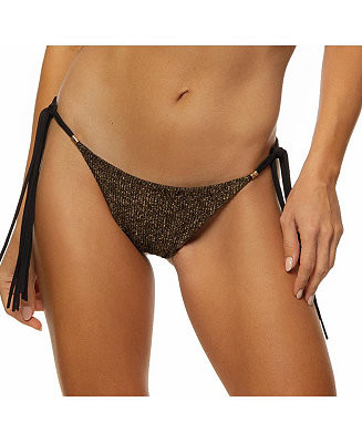 Women's Crinkle Lurex Reversible Scrunch Tie Side Bikini Bottom | Macy's Canada