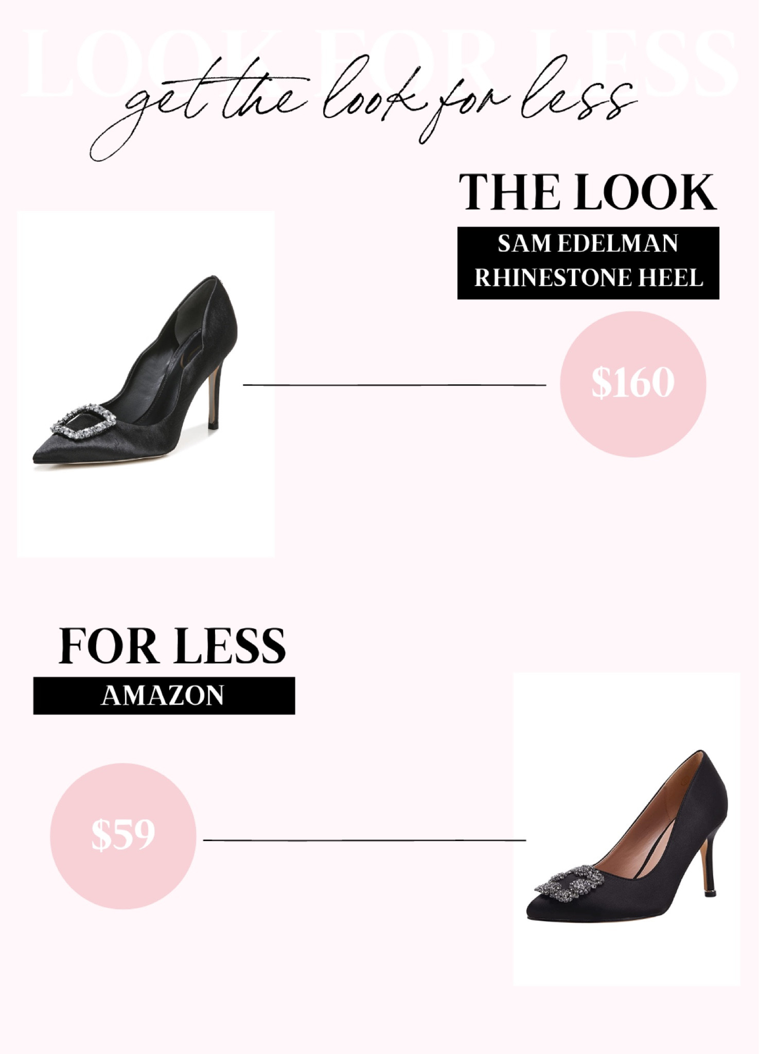 Get the look for less! Rhinestone heel - love both! black pumps, Sam Edelman heels, holiday heels, amazon heels, amazon fashion, save vs splurge, looks for less

#LTKHoliday #LTKshoecrush #LTKstyletip