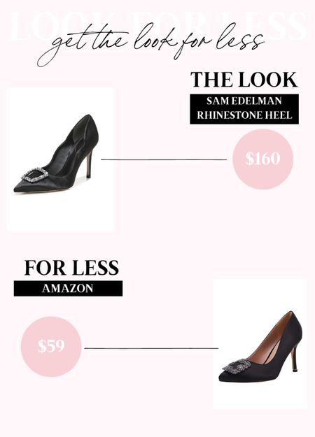 Get the look for less! Rhinestone heel - love both! black pumps, Sam Edelman heels, holiday heels, amazon heels, amazon fashion, save vs splurge, looks for less

#LTKHoliday #LTKshoecrush #LTKstyletip