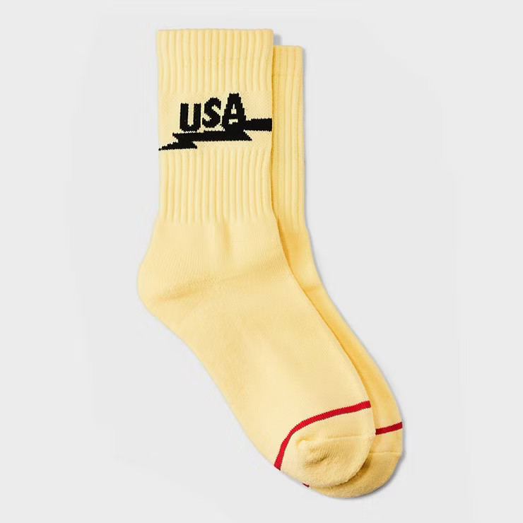Women's Ascot + Hart USA Graphic Socks - Yellow | Target
