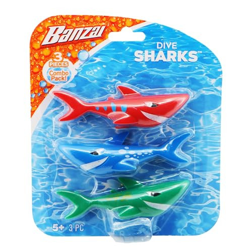 Banzai 3 Piece Magical Mermaid Dolls and 3 Piece Dive Sharks Pool Toys Bundle Set of Pool Toys | Amazon (US)