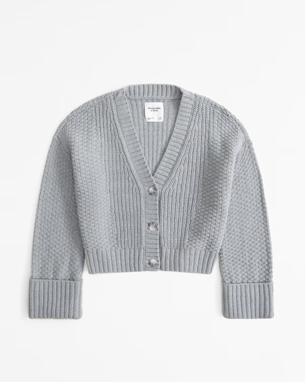 Cotton-Blend Seed Stitch Cardigan | Abercrombie & Fitch (US)