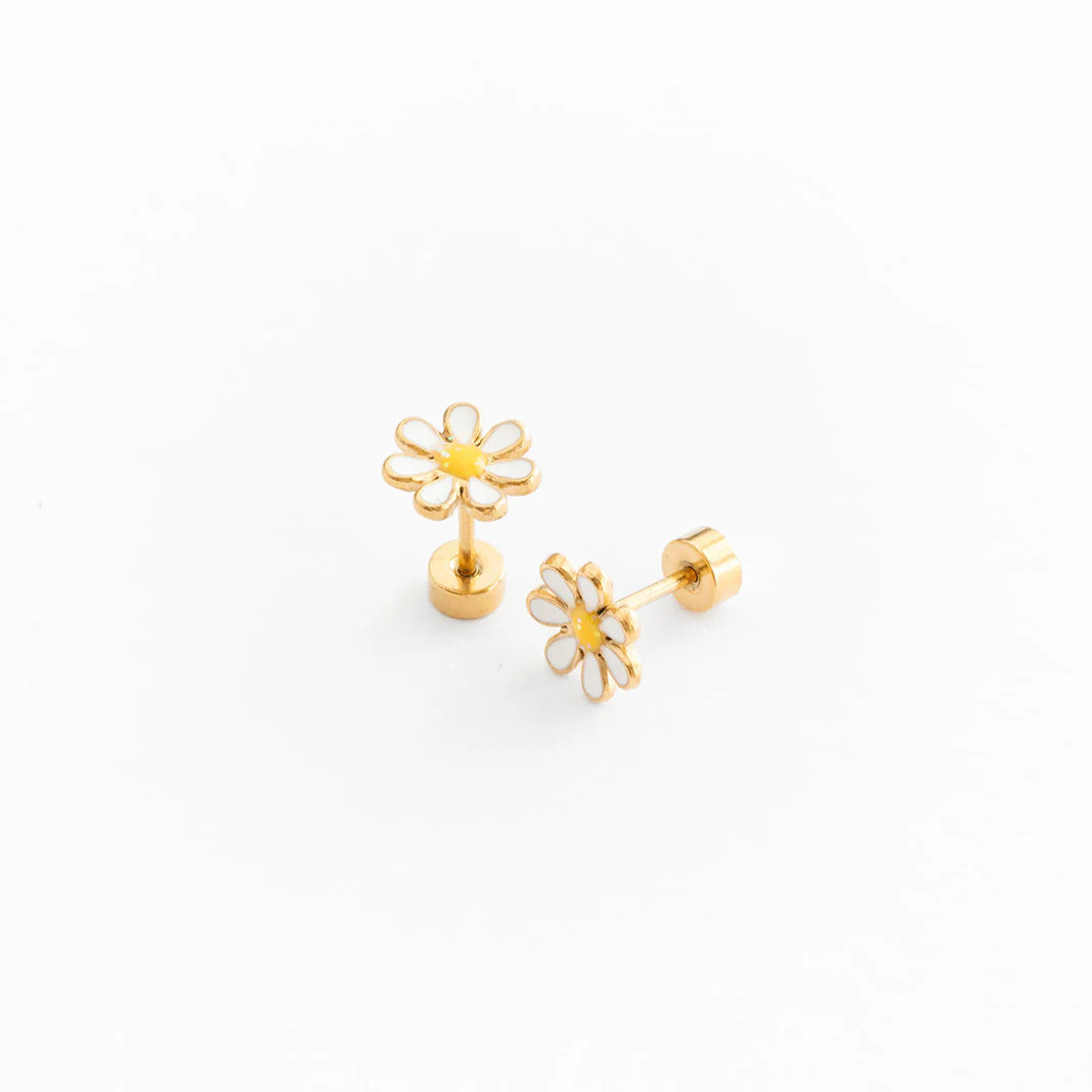 Enamel Daisy Stud Earring | Pip Pop Post
