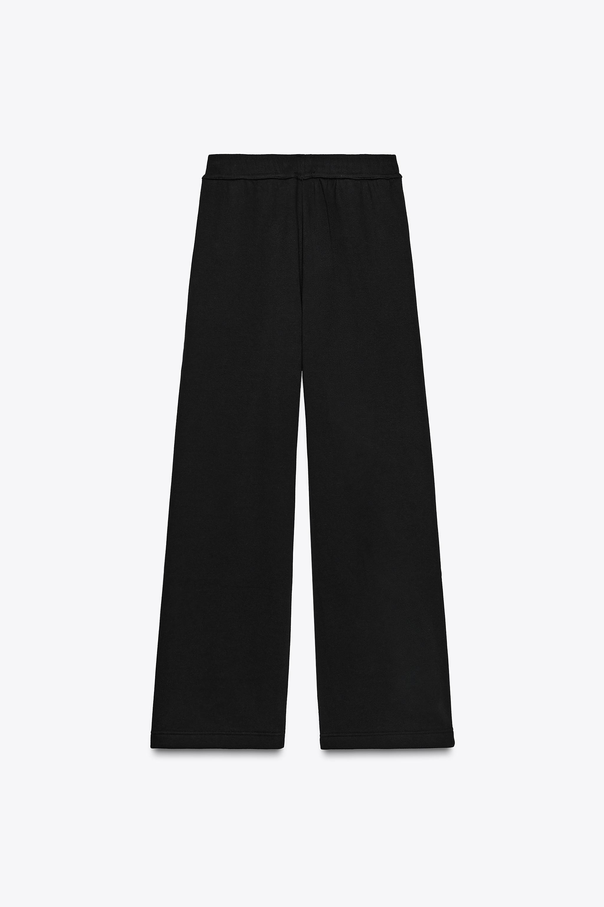WIDE-LEG PLUSH TROUSERS | Zara UK