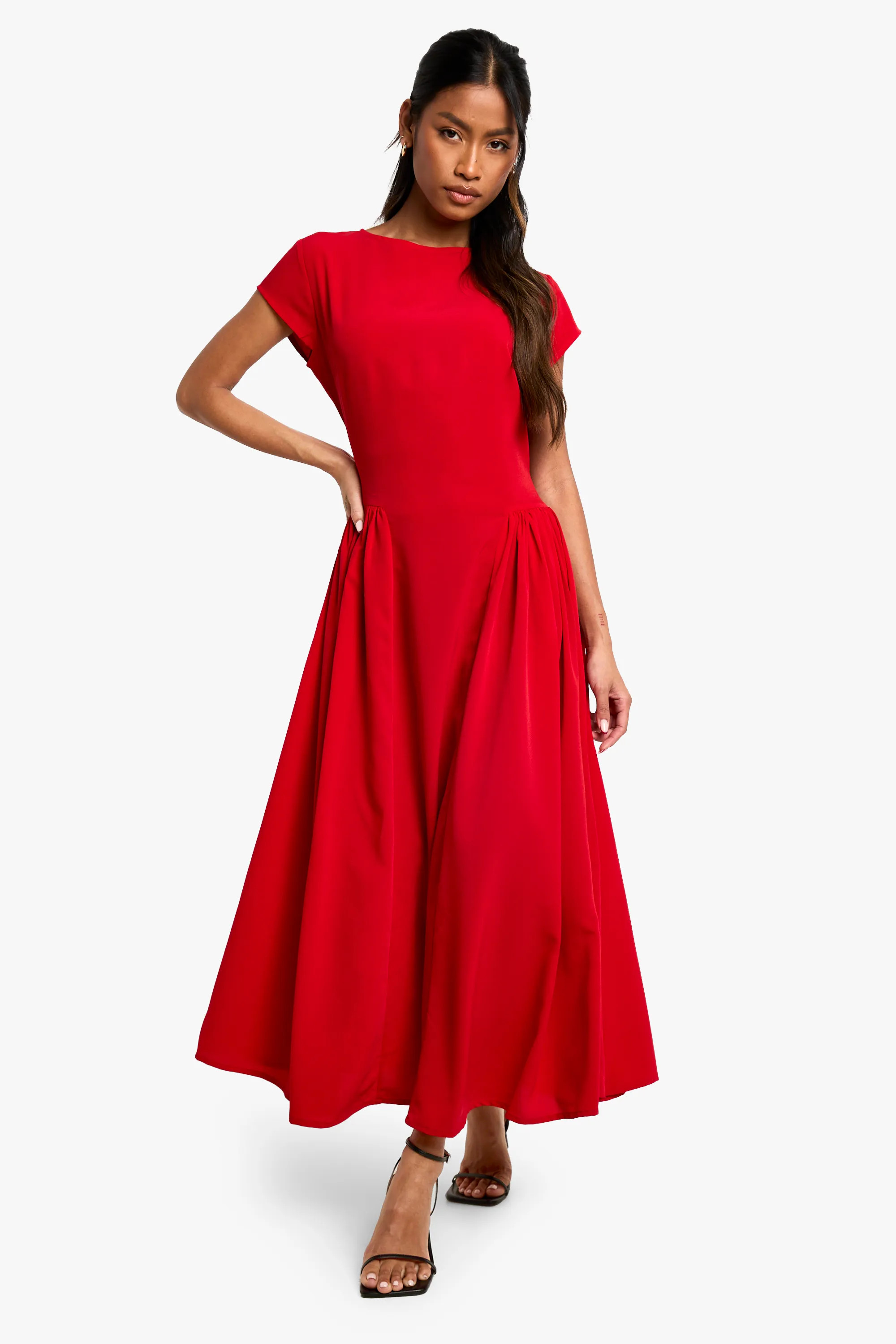 Textured Volume Skirt Midaxi Dress | Nasty Gal US