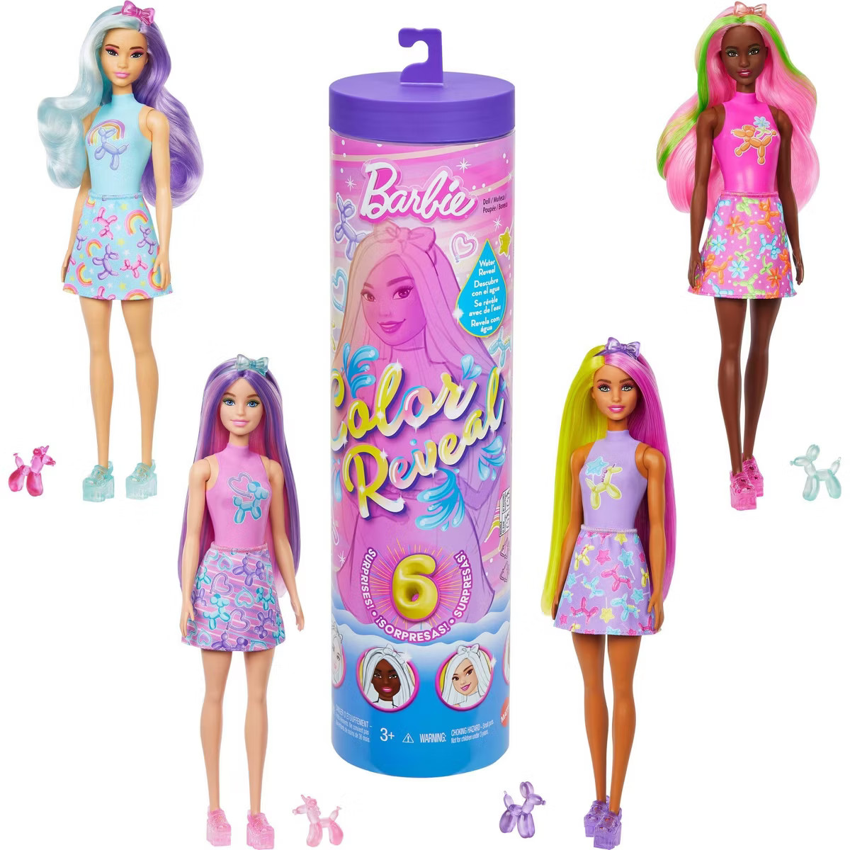 Barbie Color Reveal Balloon Animals Series Doll & Accessories with 6 Surprises (Styles May Vary) | Target