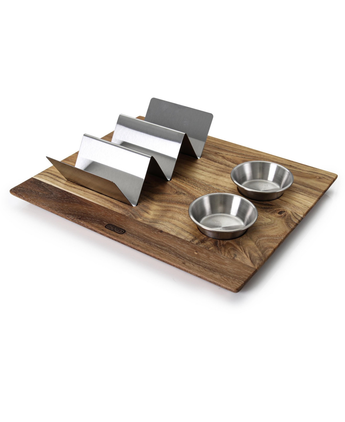 Dexas Acacia 12" x 10" Taco Board Set - Acacia, Stainless Steel | Macy's