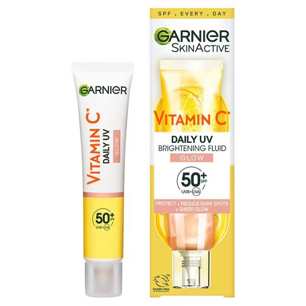 Garnier Vitamin C UV Brightening Fluid Glow SPF50+ 40ml | Superdrug