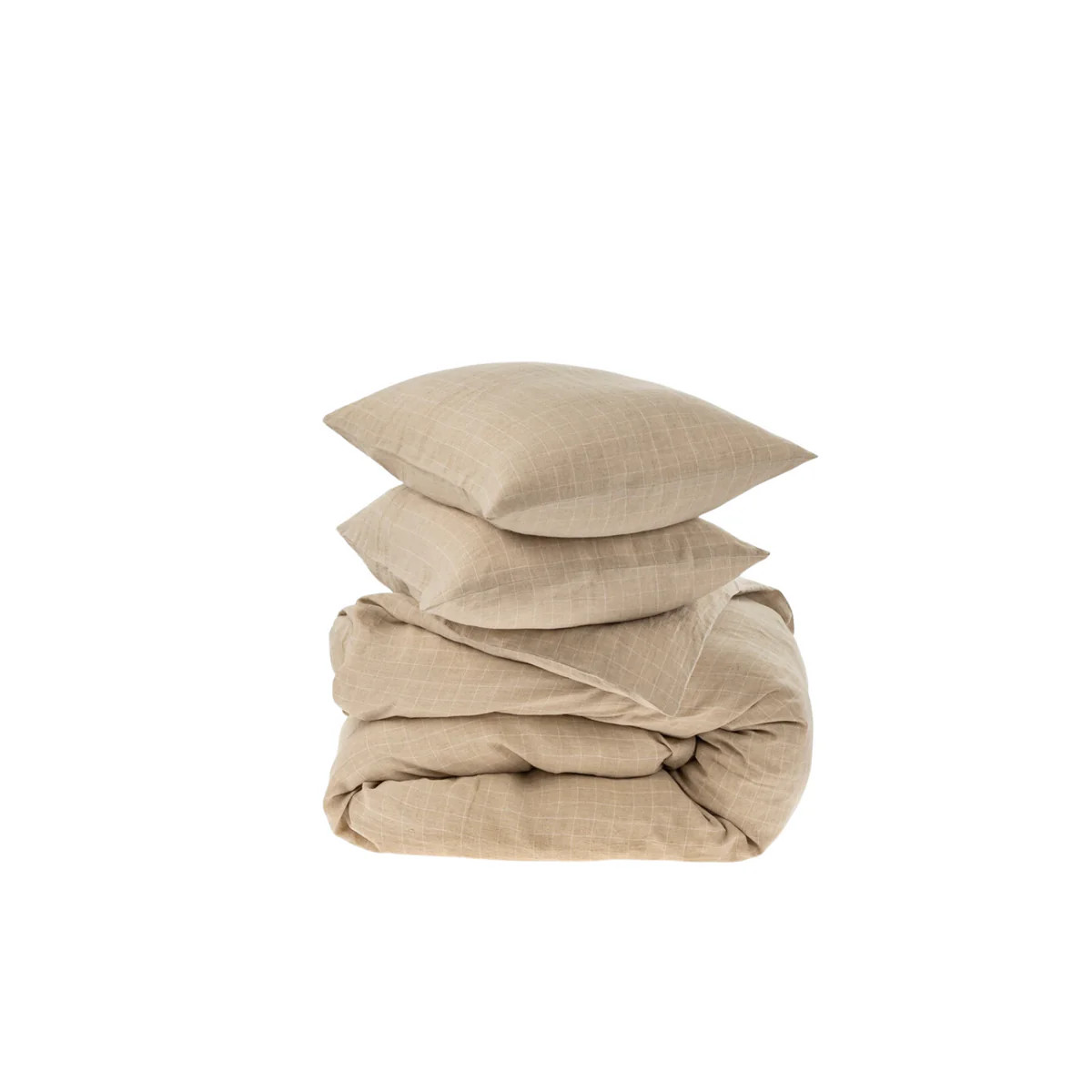 Linen Check Duvet Set (Natural) King | The TKL Shop