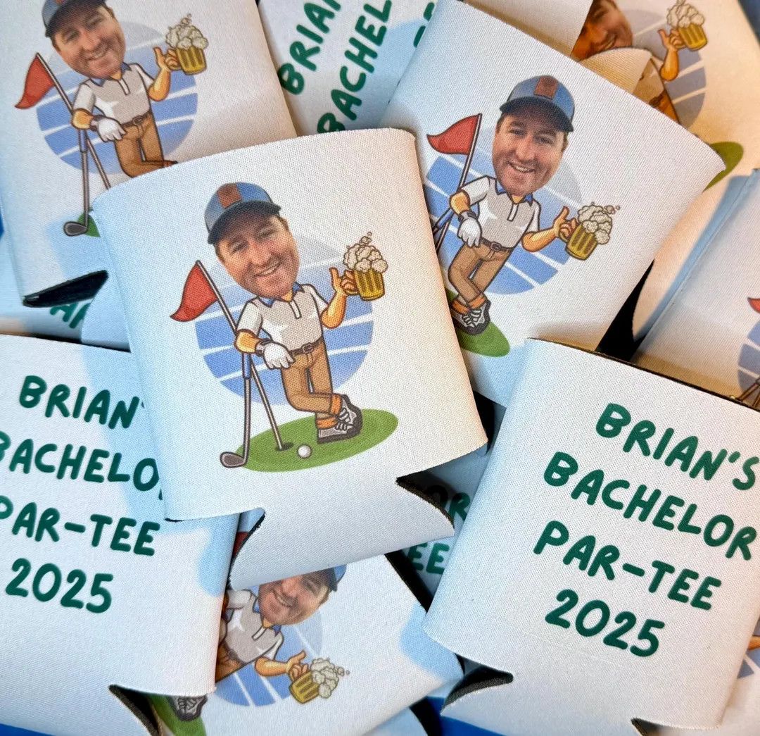Personalized Face Golf Bachelor Birthday Party Can Cooler: Par-Tee Favor | Etsy (Global)
