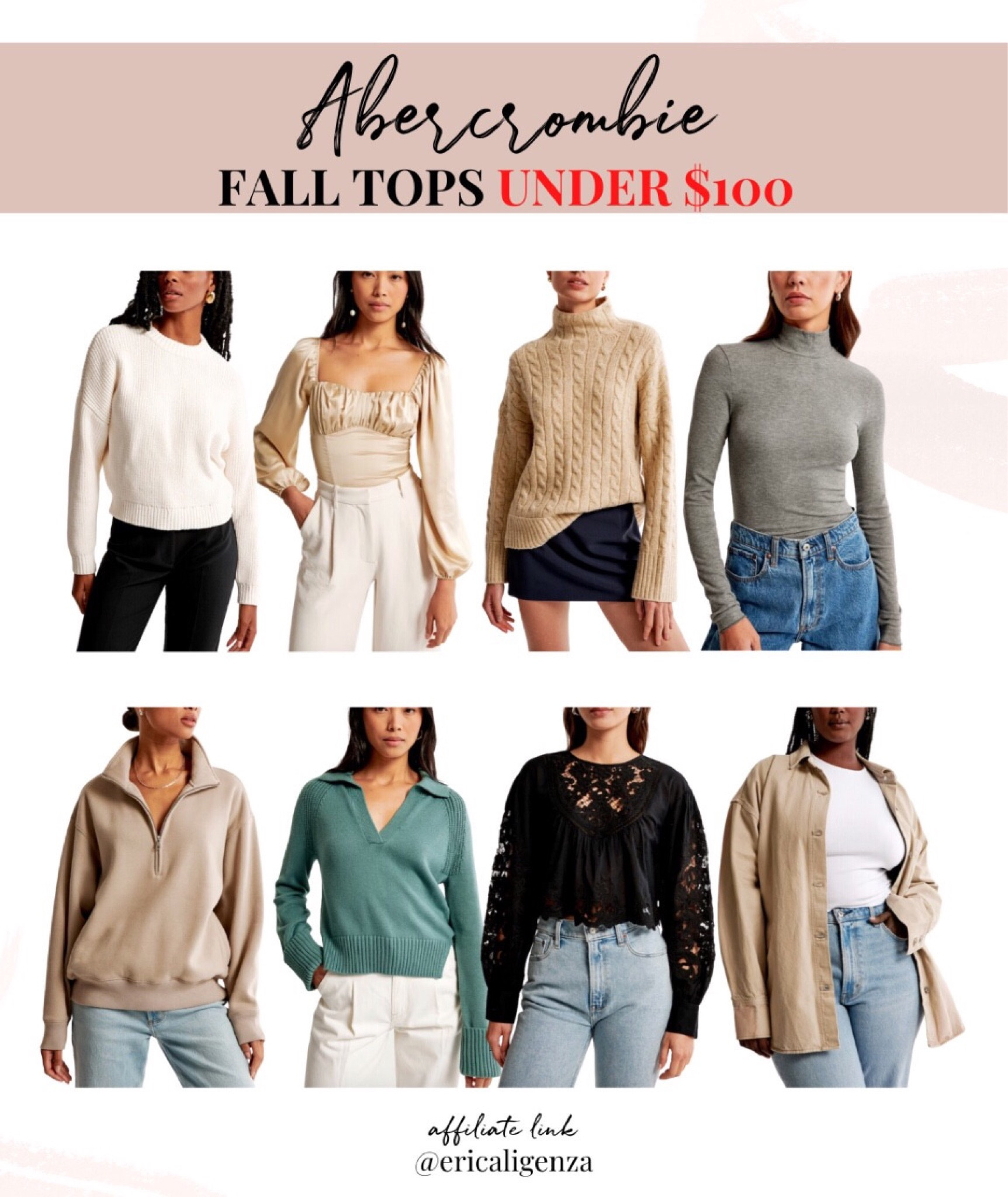 Mock neck + polo neck tops from Abercrombie under $100 

Quarter zip top // collared sweater //!lace top // faux leather button down // Abercrombie fashion // fall tops under $100 // crewneck sweater // ruched top // turtleneck sweater 

#LTKSeasonal #LTKstyletip #LTKfindsunder100