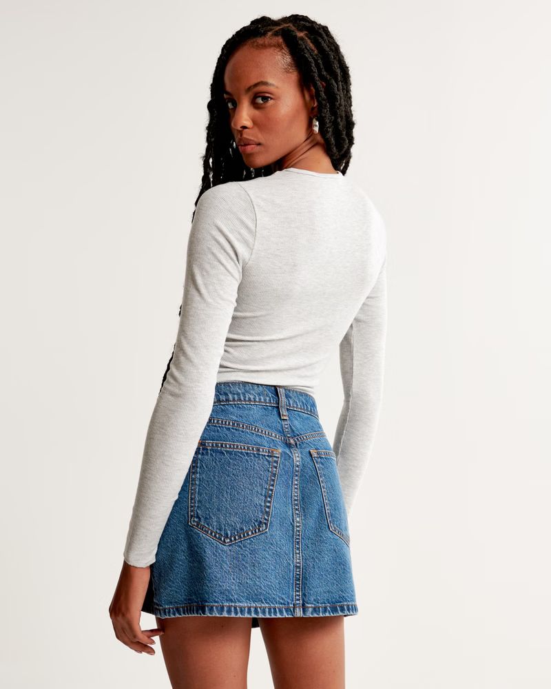 Denim Cargo Wrap Mini Skirt | Abercrombie & Fitch (US)