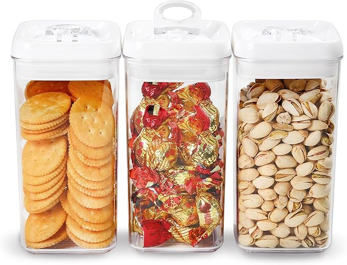Felli Flip Tite Food Storage Container with Lid Airtight 4" Ring Seal Flip Top, Stackable Acrylic... | Amazon (US)