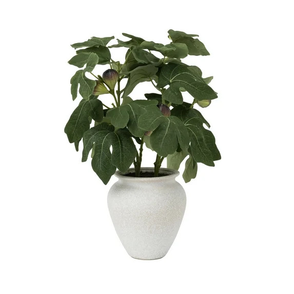 Better Homes & Gardens Artificial Fig Leaf in Tan Ceramic Vase, 13" | Walmart (US)