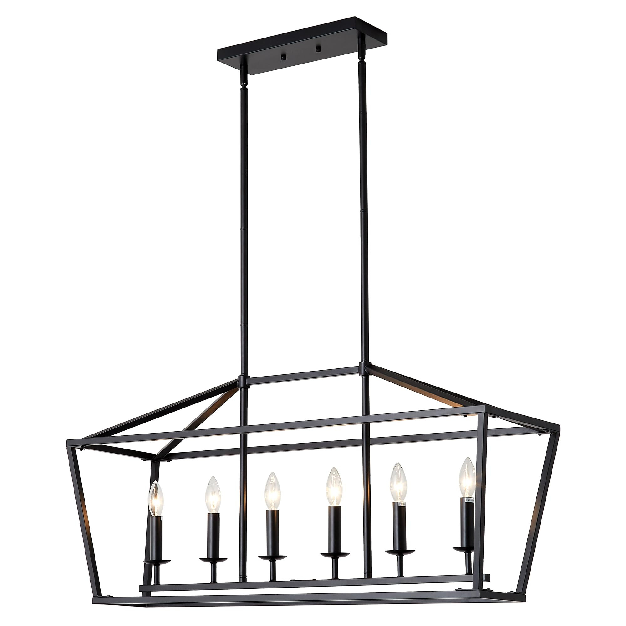 XILICON Black Classic Dinning Room Chandelier 6 Light Farmhouse Pendant Lighting Chandelier Light... | Amazon (US)