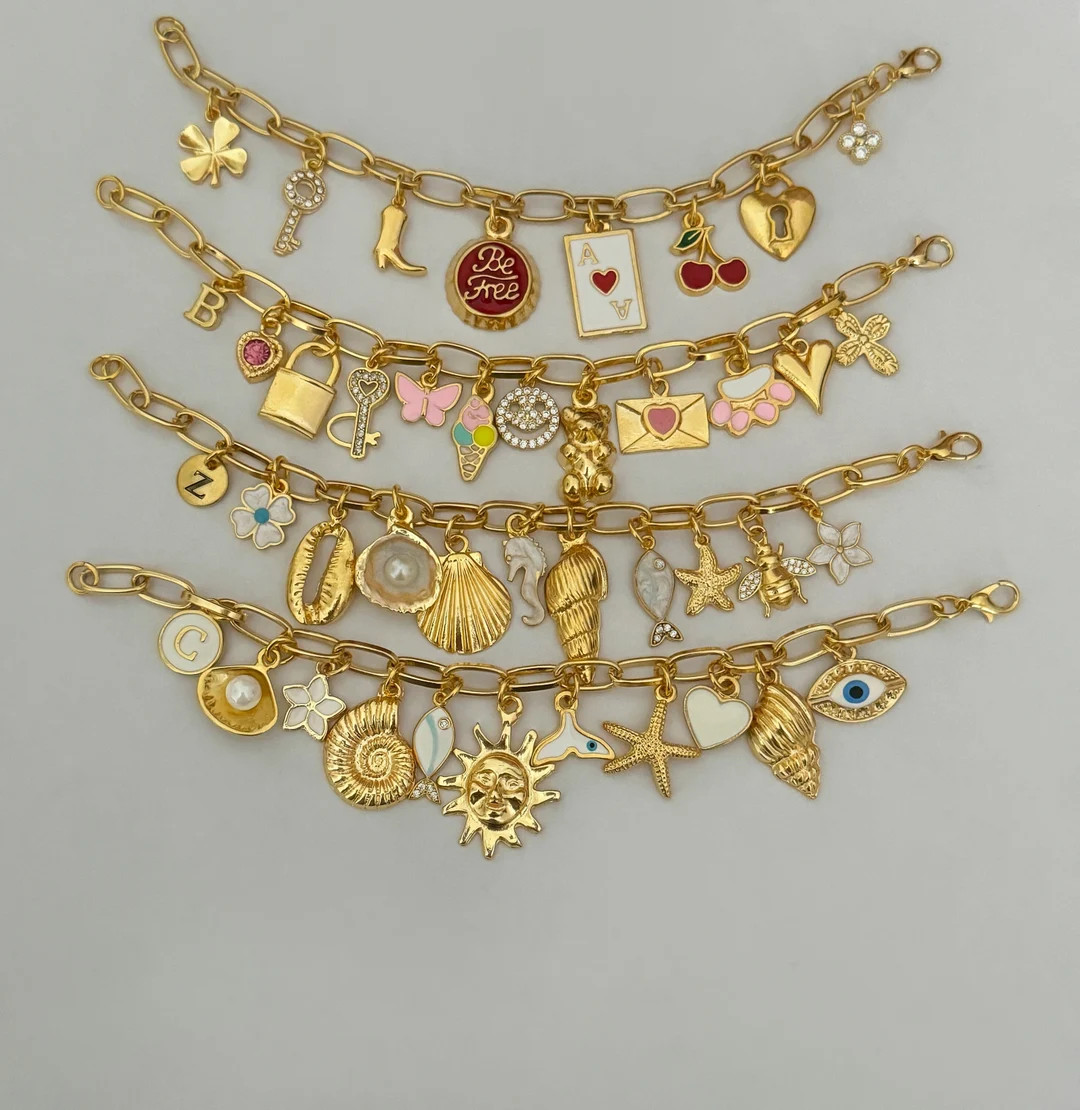 Build Your Own Custom Charm Bracelets for Women,gold Vintage Chunky Charm Bracelet,pick Your Char... | Etsy (US)