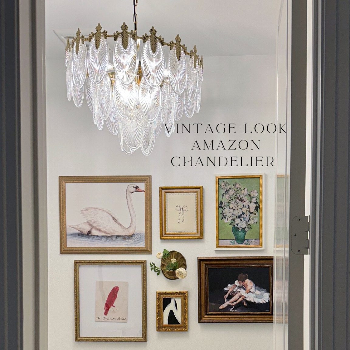 Prettiest glass vintage look chandelier from Amazon!

#LTKStyleTip #LTKFindsUnder100 #LTKHome