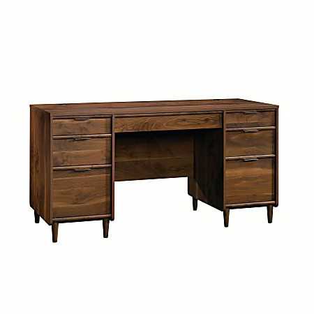Sauder Clifford Place Mid Century Desk Walnut - Office Depot | Office Depot and OfficeMax 