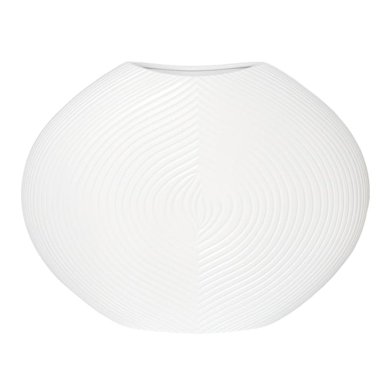 White Wooden Round Floor Vase, 18" | At Home