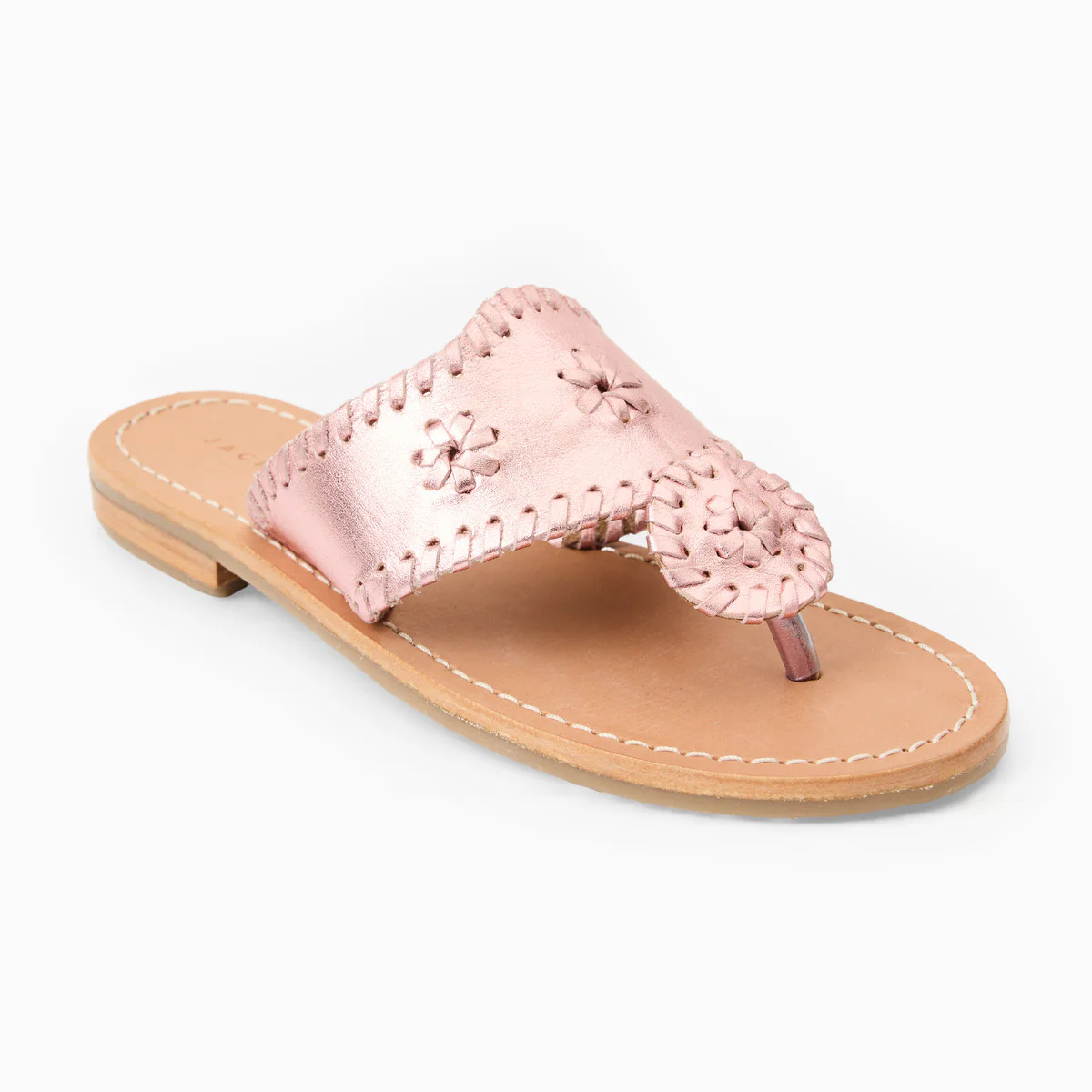 Jack Rogers Girls Jacks Flat Sandals — Rose Quartz Nappa | Jack Rogers